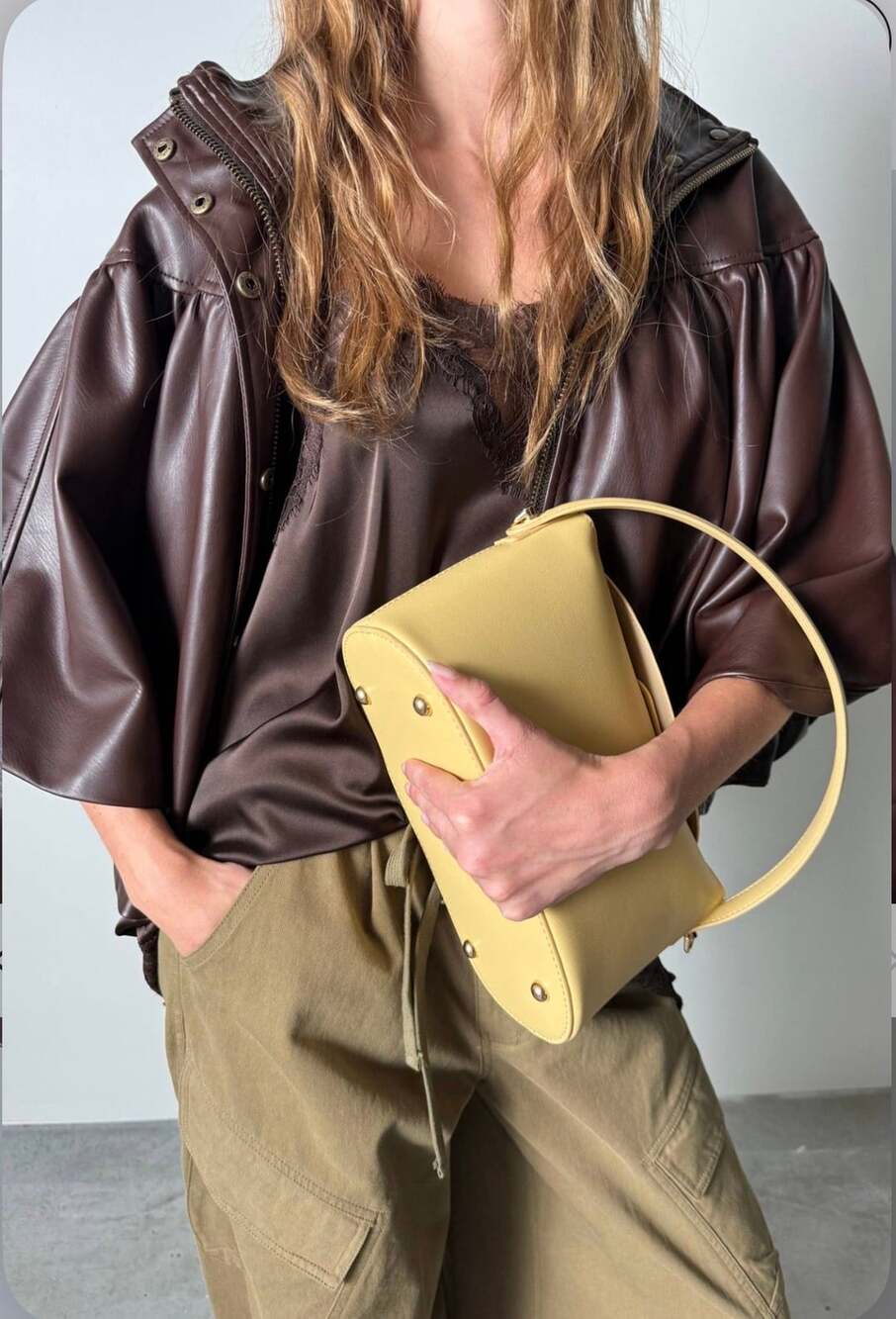 ANTHROPOLOGIE Faux-Leather Funnel-Neck Jacket SIZE SMALL/ MEDIUM NWT - Picture 5 of 7